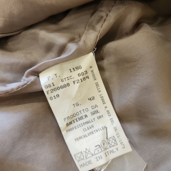 Emporio Armani Beige Jacket Size 42. New Without Tags